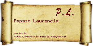 Papszt Laurencia névjegykártya